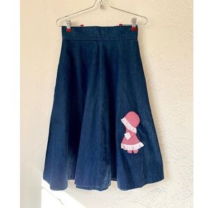 Vintage denim circle skirt